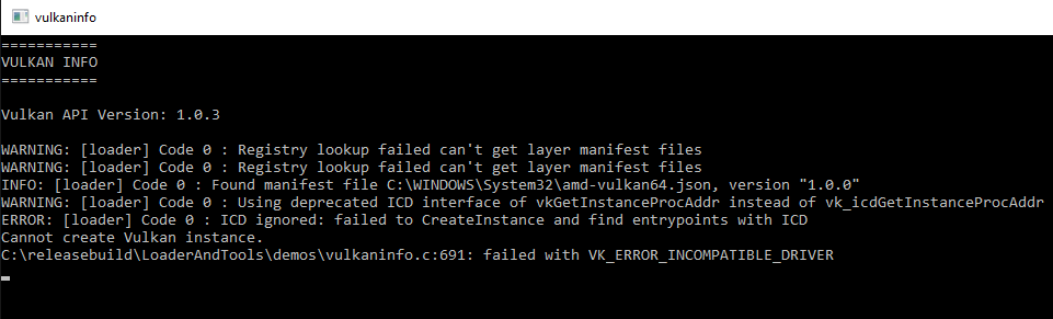 VK-Z Vulkan error on AMD