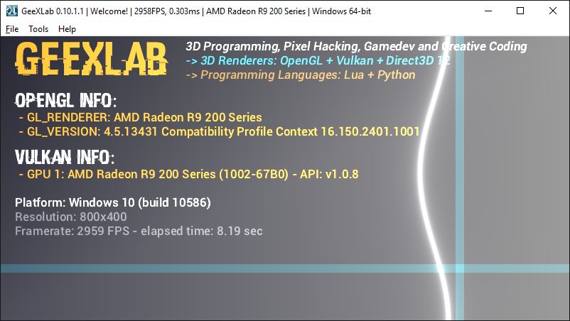 AMD Crimson graphics driver + GeeXLab