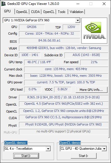 NVIDIA R365.19 + GPU Caps Viewer