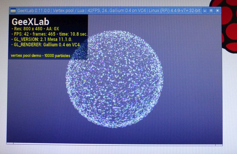 Raspbian May 2016 - GeeXLab OpenGL 2.1 test