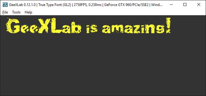 GeeXLab - True Type font example