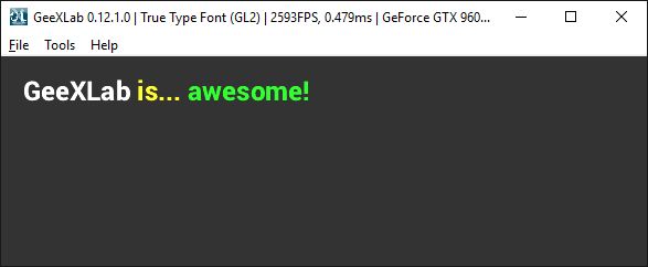GeeXLab - True Type font example