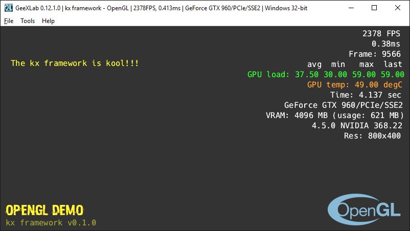 GeeXLab - kx framework - OpenGL