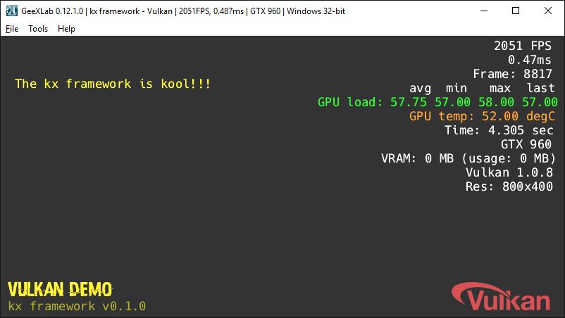 GeeXLab - kx framework - Vulkan