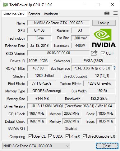 NVIDIA GeForce GTX 1060 6GB Graphics Card Review – Techgage