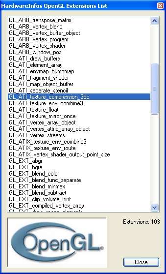 HardwareInfos - GL_ATI_texture_compression_3dc extension