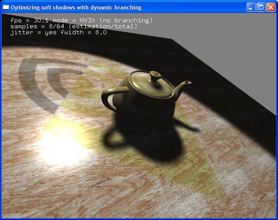nVidia Soft Shadows Demo - Without Dynamic Branching